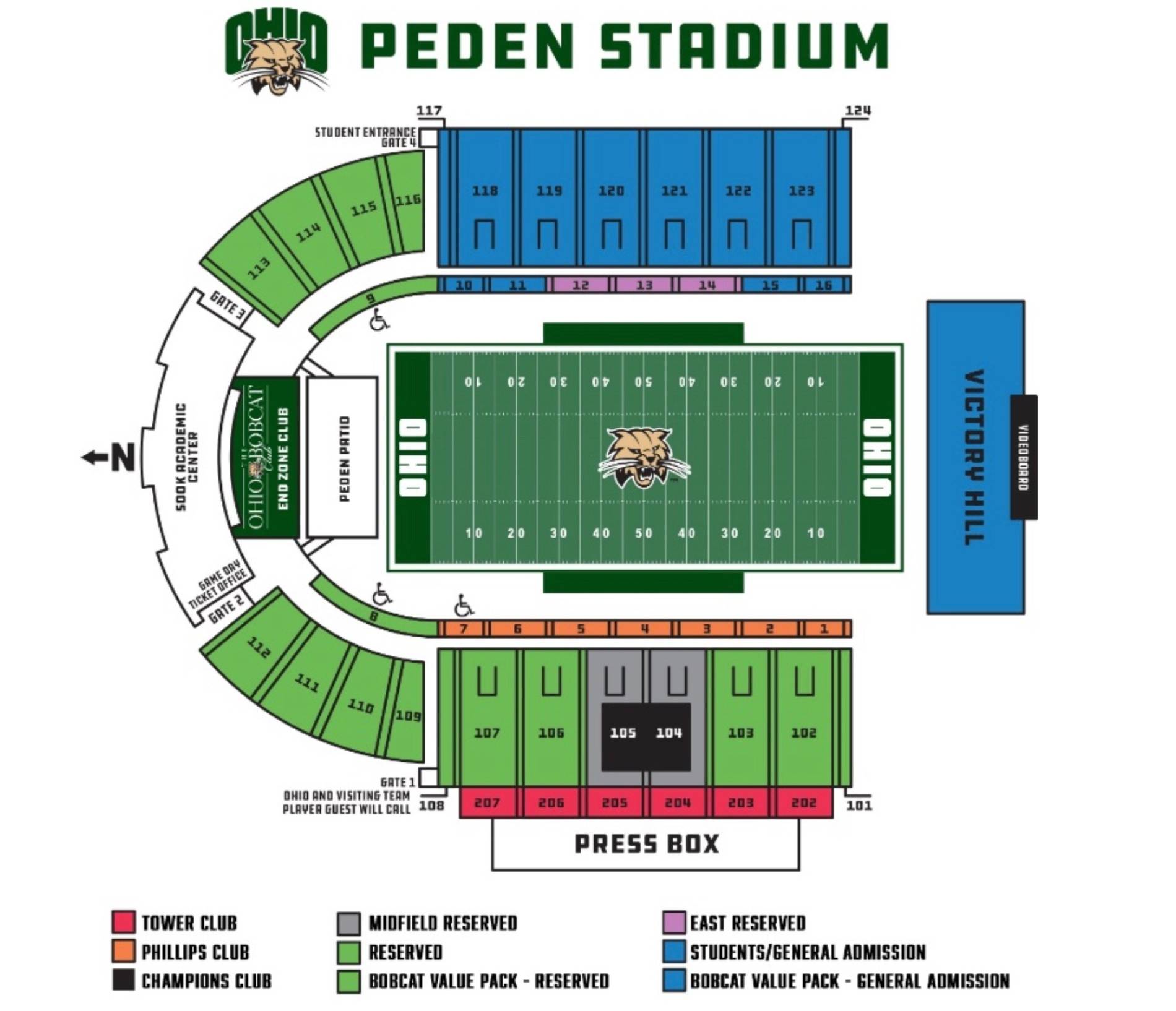 Peden Stadium Map