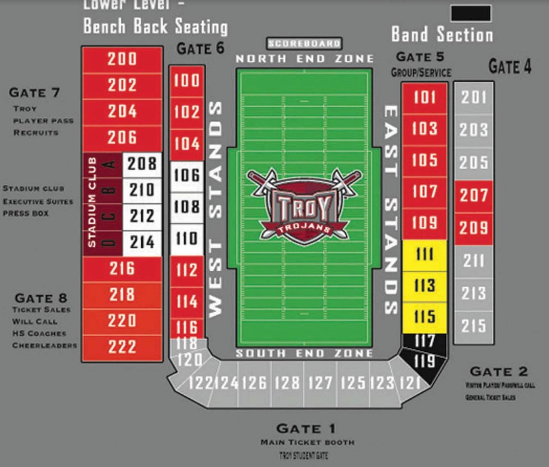 Veterans Memorial Stadium Map