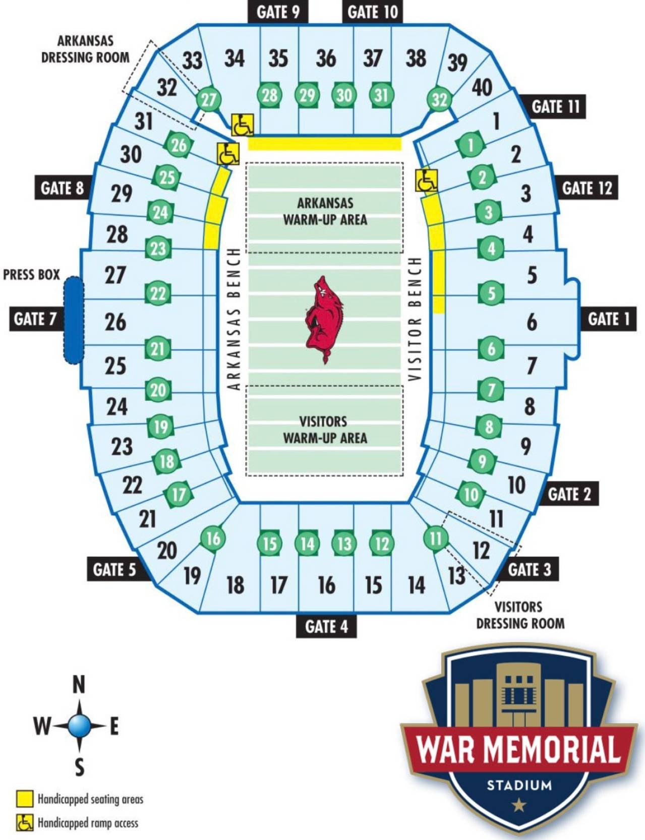 War Memorial Stadium Map
