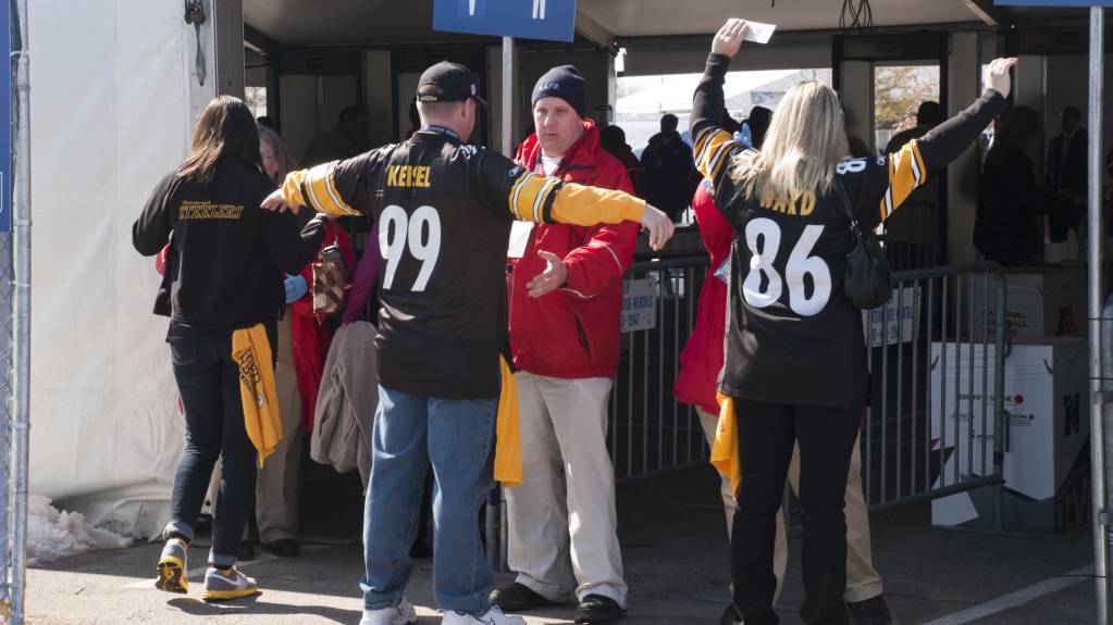 Security checks take place at all NFL venues