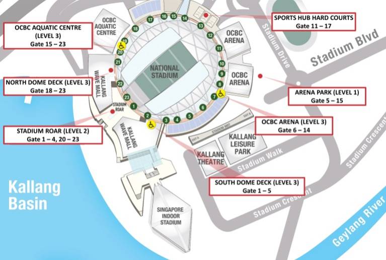 Singapore National Stadium Map