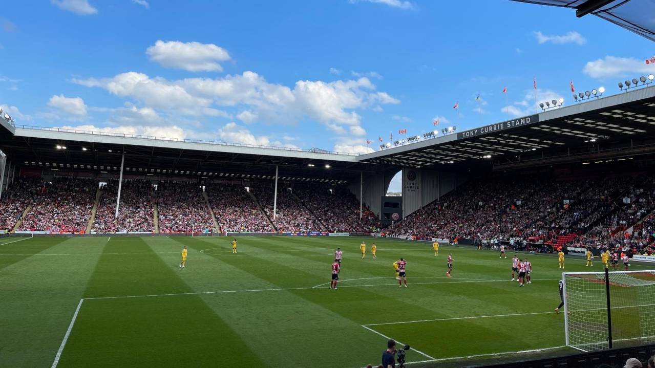 Sheffield United playing at Bramall Lane