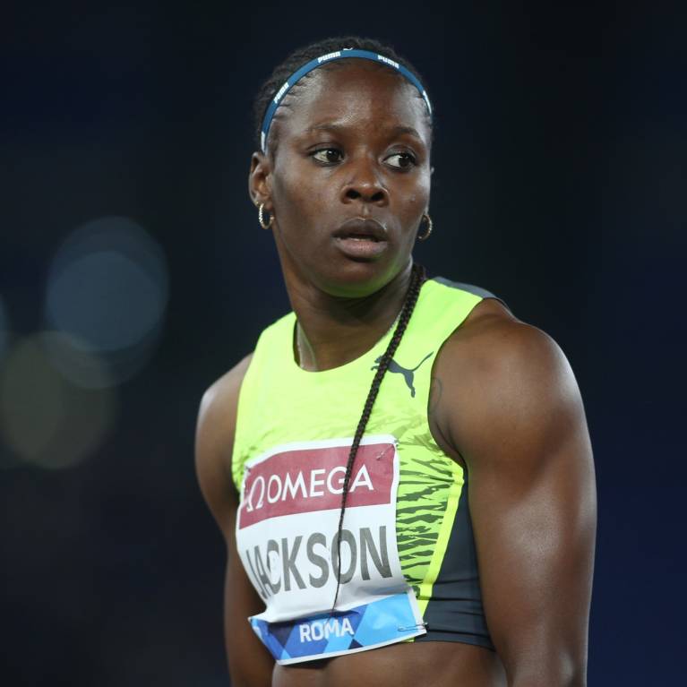 Shericka Jackson competes in Rome