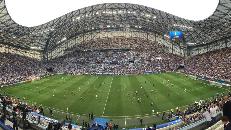Sideline stands at Stade Velodrome