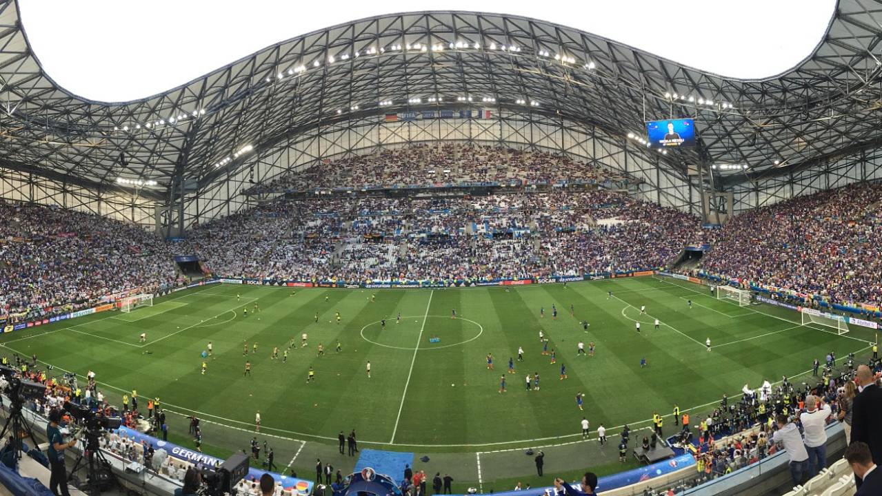Sideline stands at Stade Velodrome