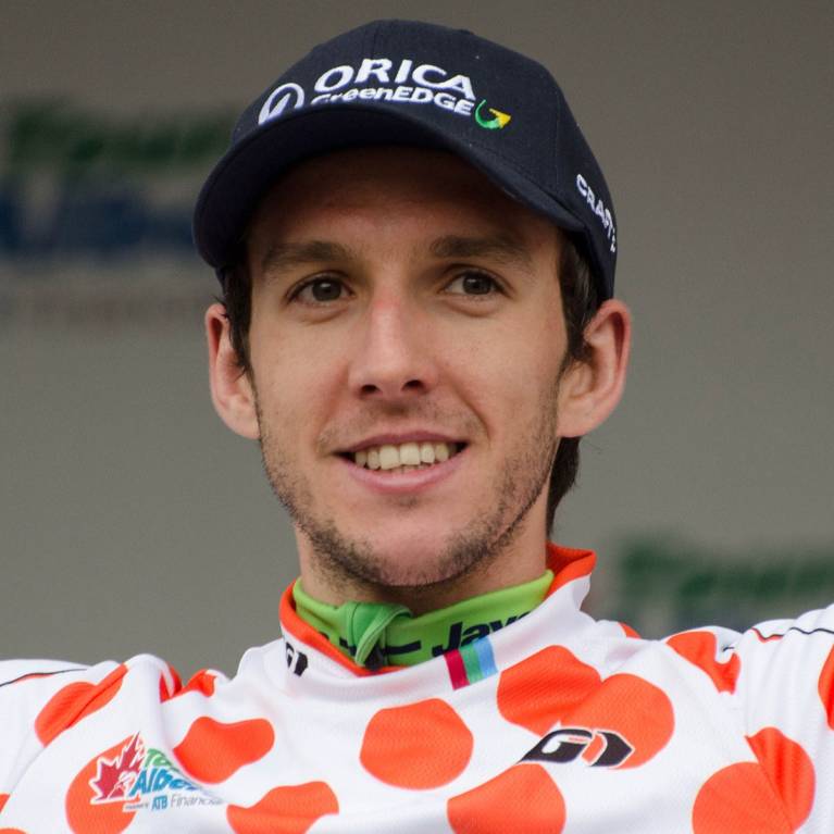 Simon Yates on the podium