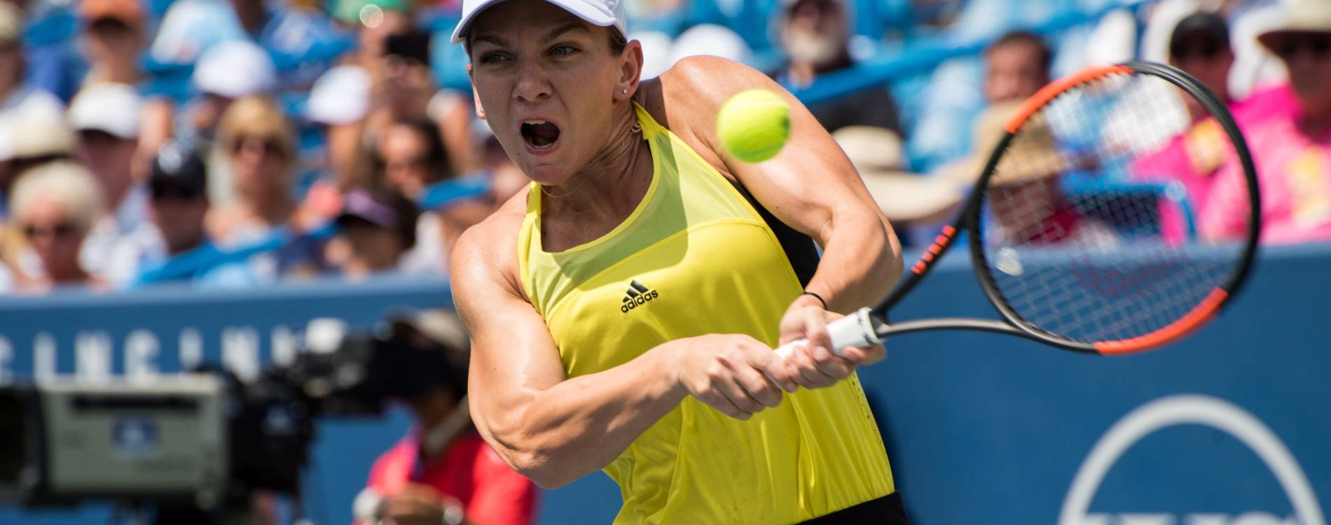 Simona Halep competing at the Western & Southern Open