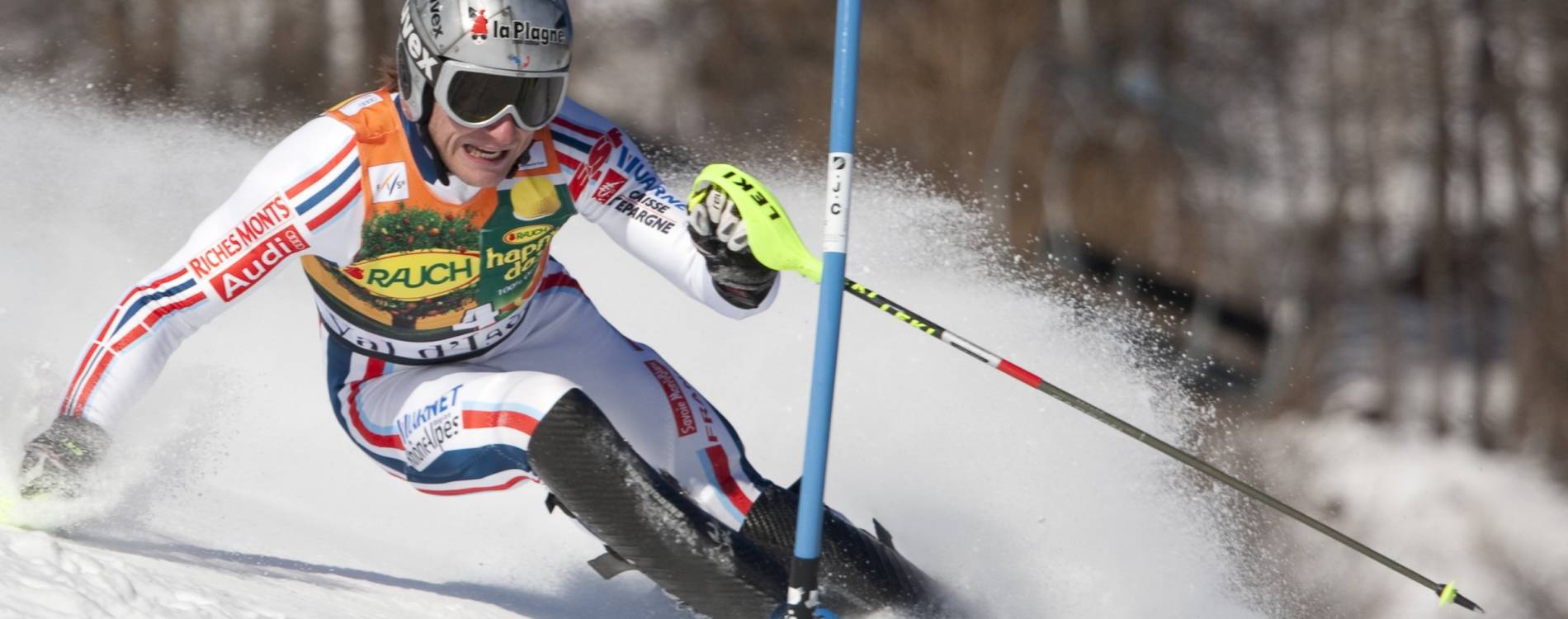 Skiier going downhill