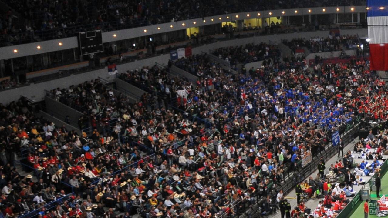 Spectators at the Davis Cup Finals