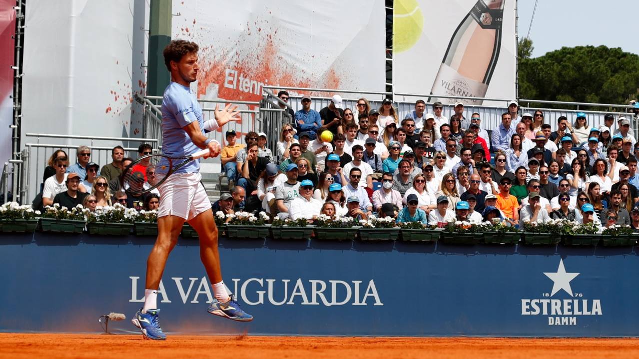 Spectators on an outer show court at the Barcelona Open
