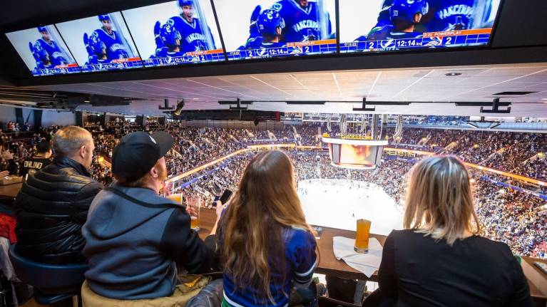 Sports Bar high table seating at Rogers Arena