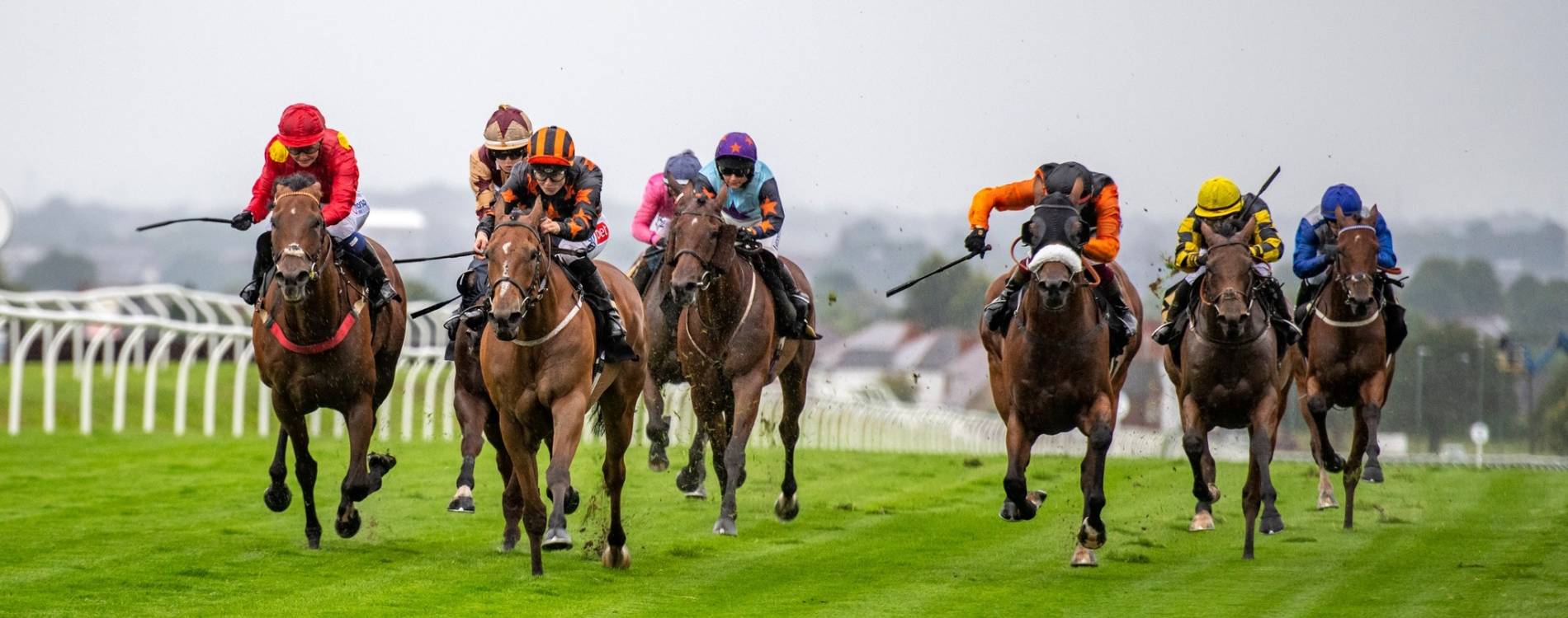 Sprinting up the track