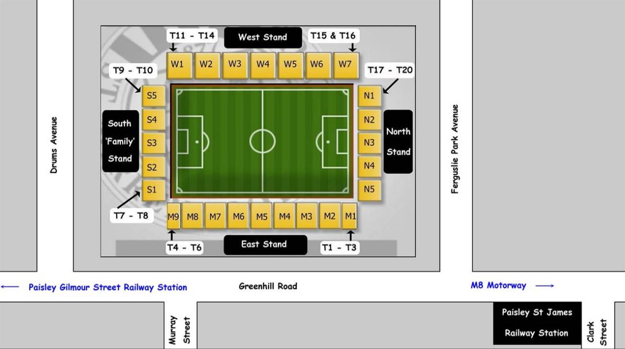 St Mirren Park Map