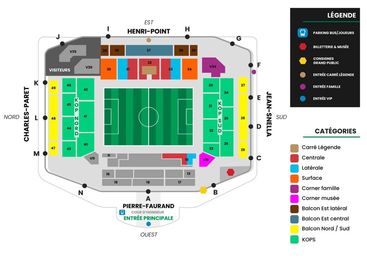 Stade Geoffroy-Guichard Map