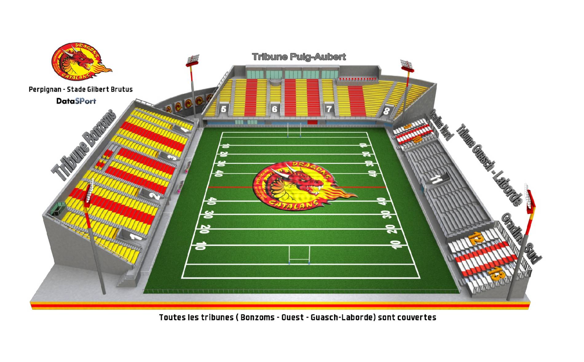 Stade Gilbert Brutus Map