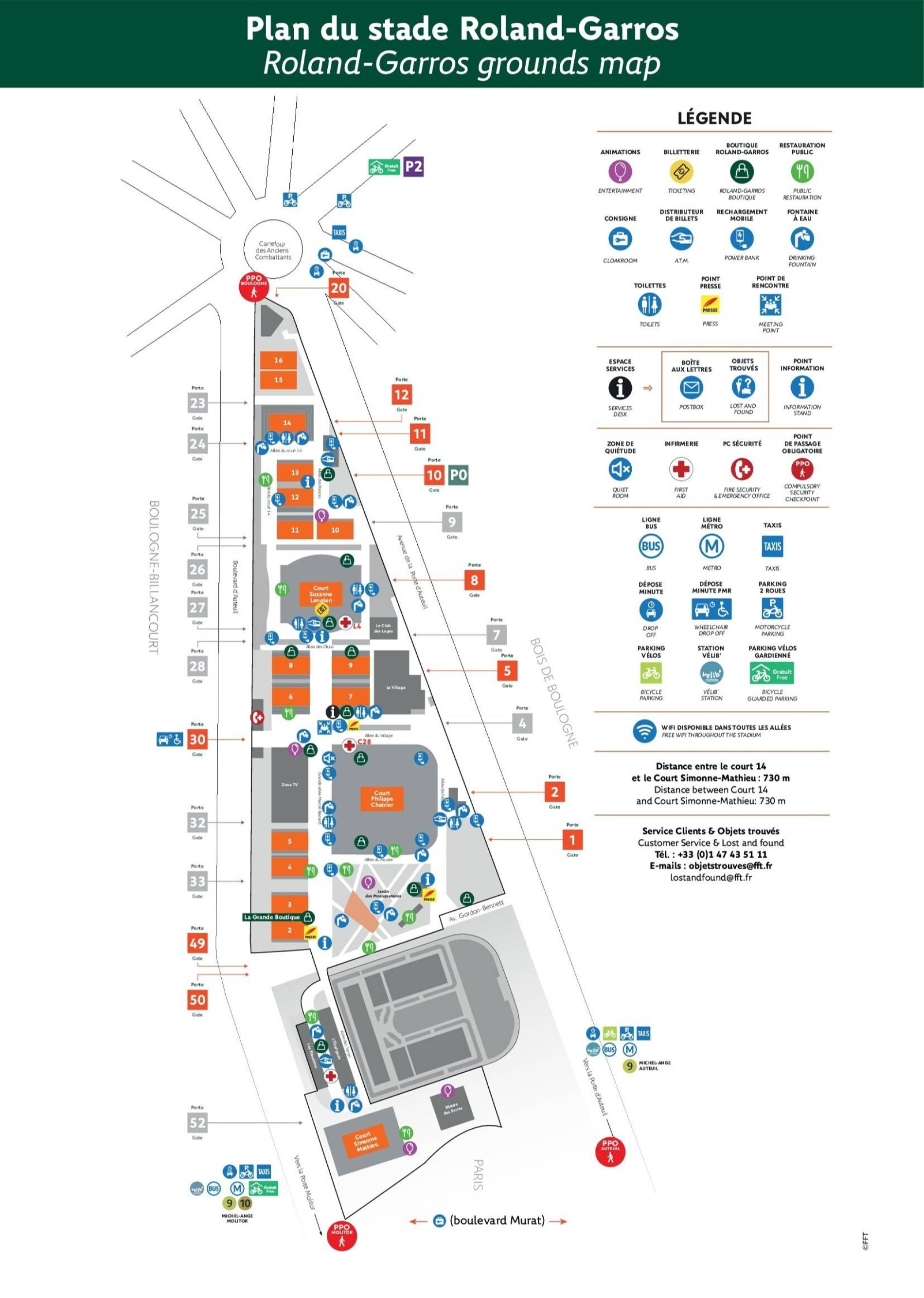 Stade Roland-Garros Map