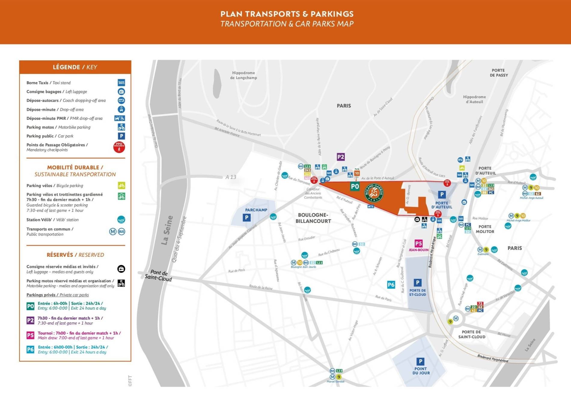 Stade Roland-Garros Map