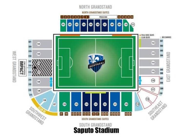 Stade Saputo Map