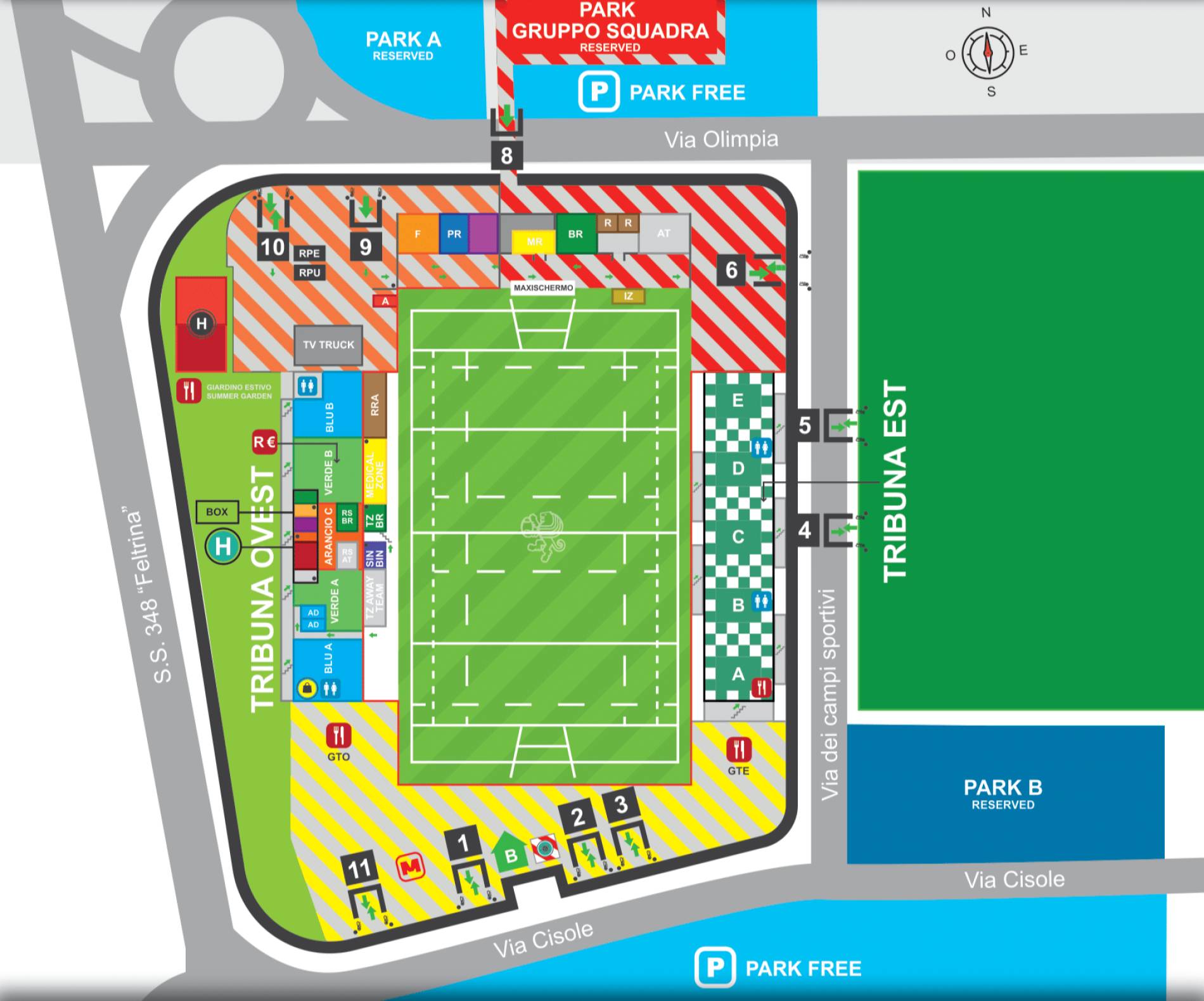 Stadio Comunale di Monigo Map