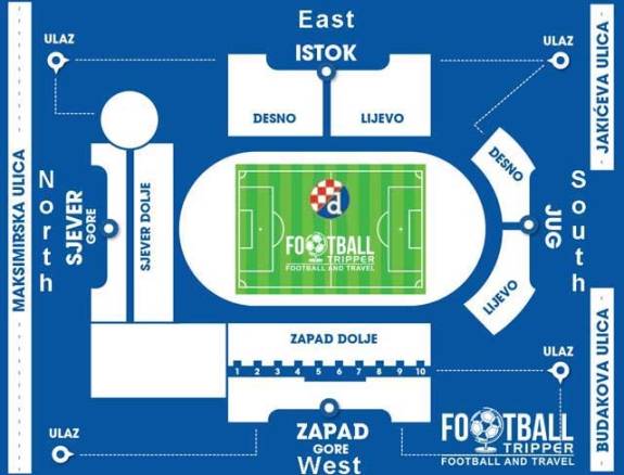 Stadion Maksimir Map