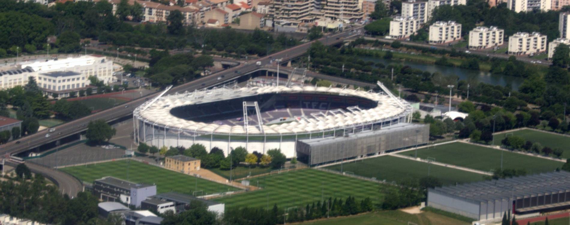 Stadium de Toulouse, with the Garonne river visible in the background