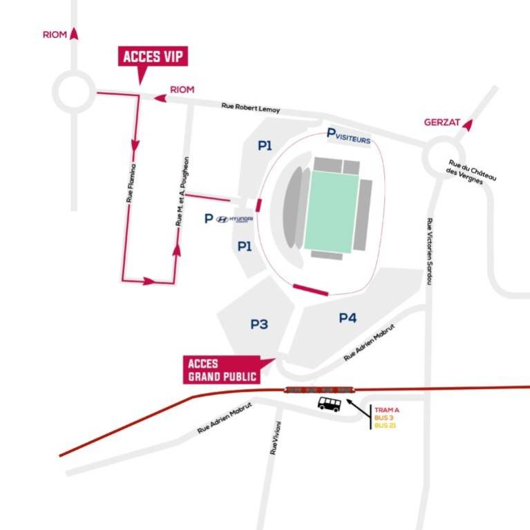 Stade Gabriel-Montpied Map