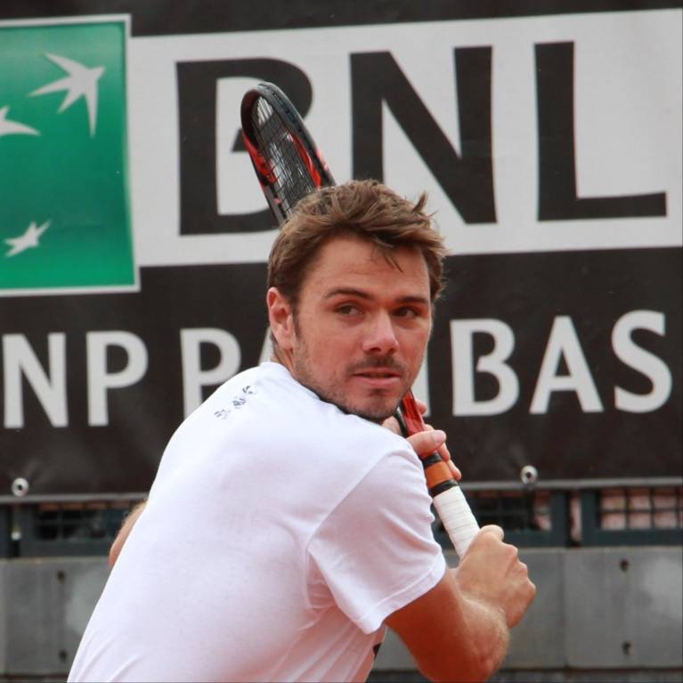 Stan Wawrinka practicing in Rome, Italy