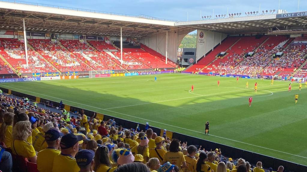 Sweden's women's team playing at Bramall Lane