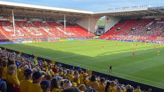 Sweden's women's team playing at Bramall Lane