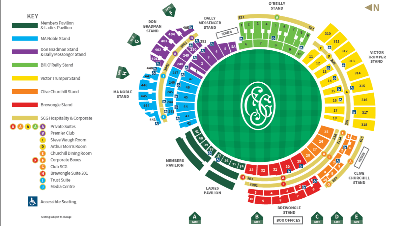 Sydney Cricket Ground Map