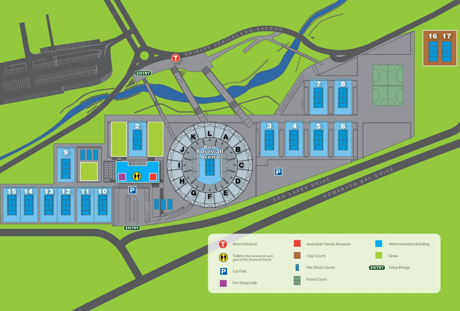 Sydney Olympic Park Tennis Centre Map