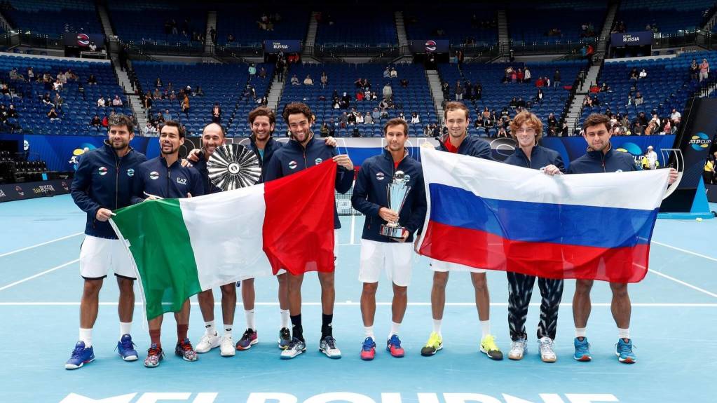 Team Russia beat Team Italy in the 2021 ATP Cup final