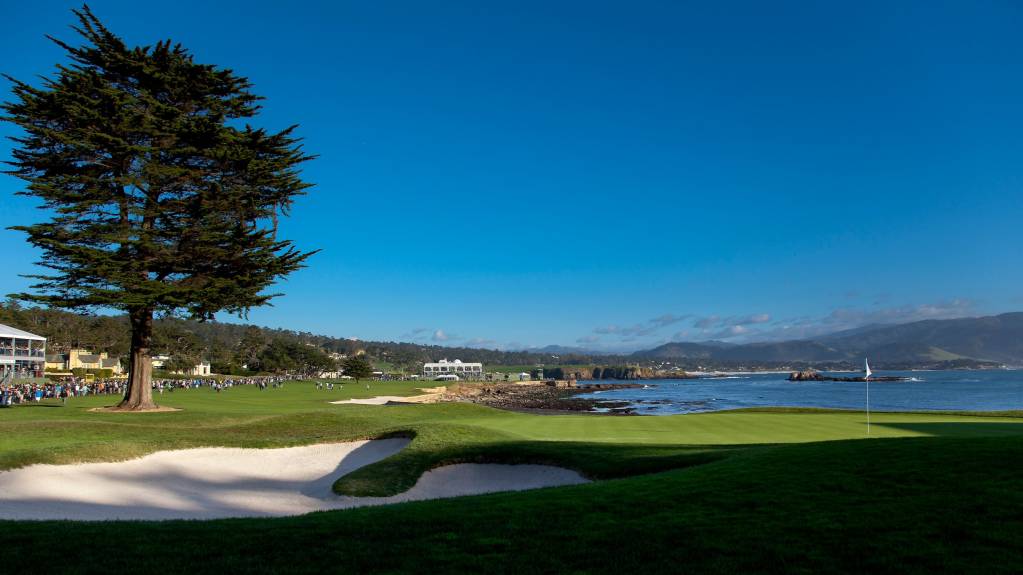 The 18th hole at Pebble Beach Golf Links