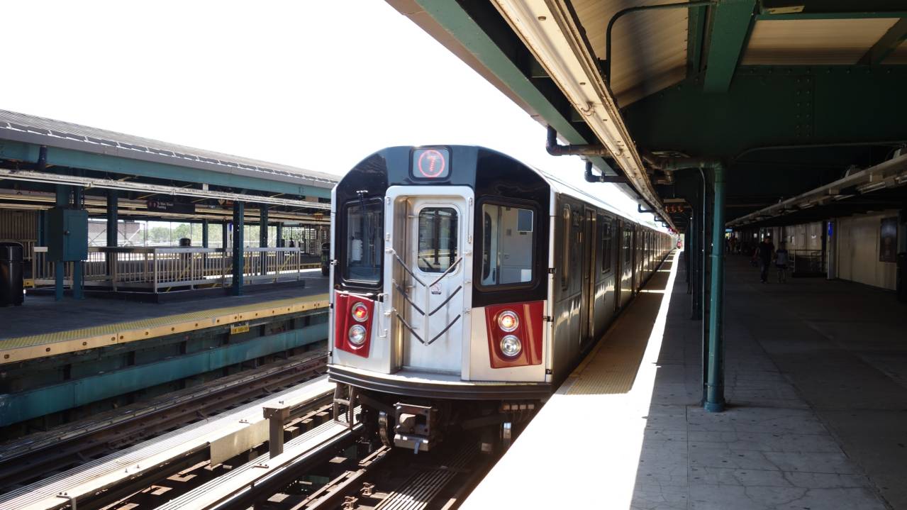 The 7 train at Mets-Willets Point Station, New York