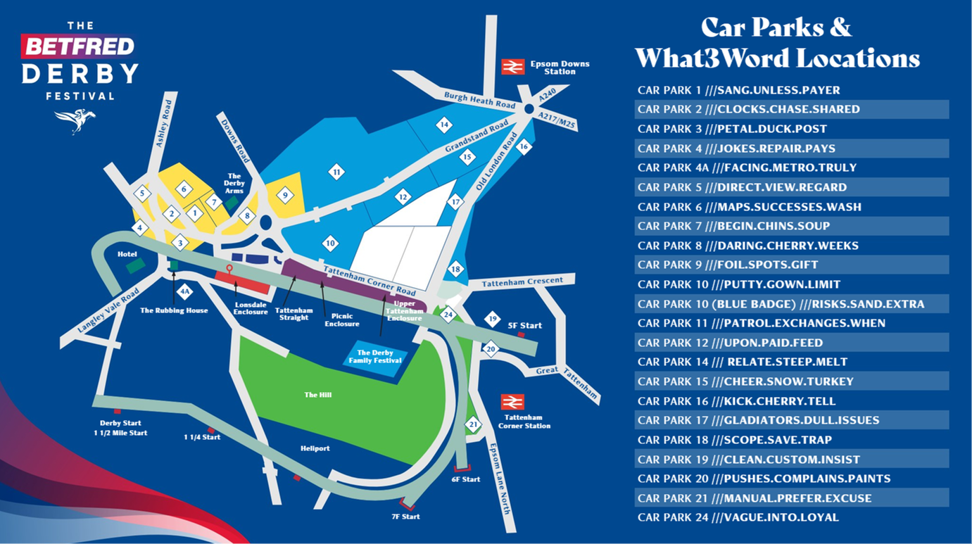 Epsom Downs Racecourse Map