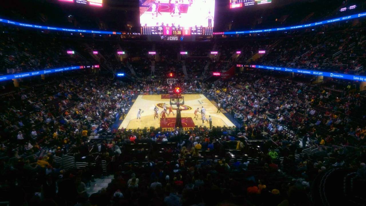 The Cavaliers playing the Houston Rockets