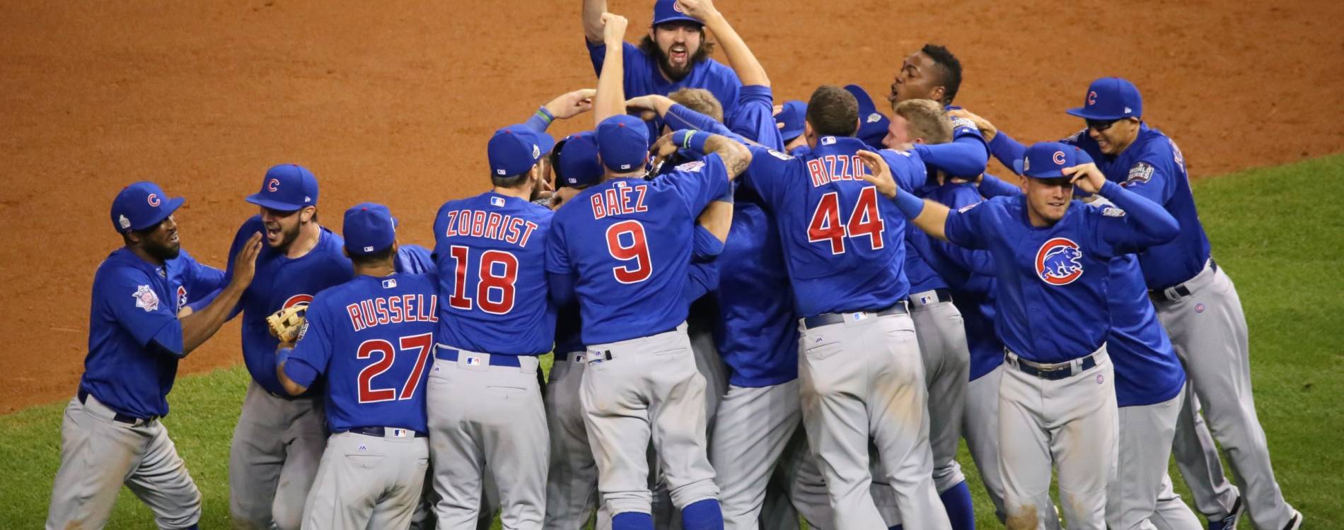 The Chicago Cubs celebrate winning the World Series in 2016