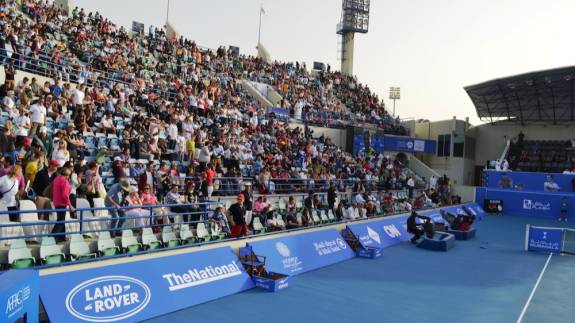 The Courtside seating sections at Zayed Sports City International Tennis Center