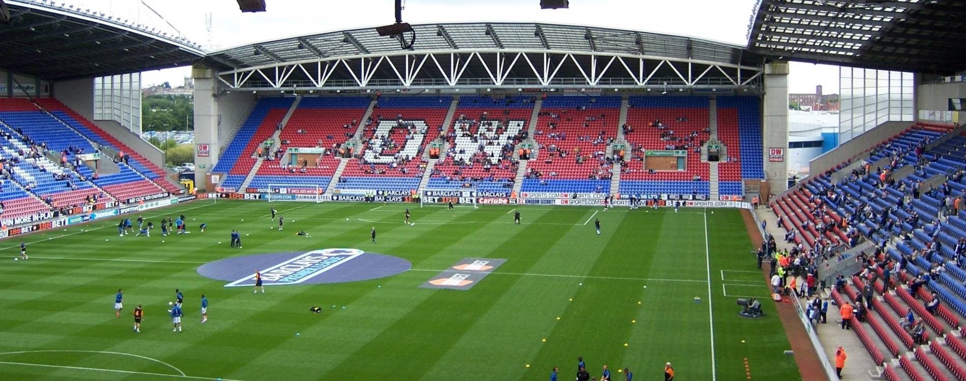 The DW Stadium, prior to a match between Wigan Athletic and Blackpool