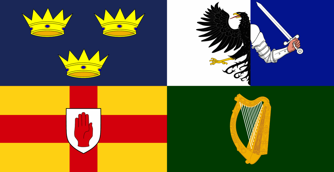 The Four Provinces Flag, used to represent the island of Ireland