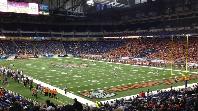 The general admission areas are in the lower endzones