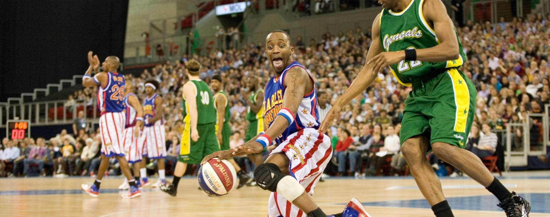 The Globetrotters clown on the Generals