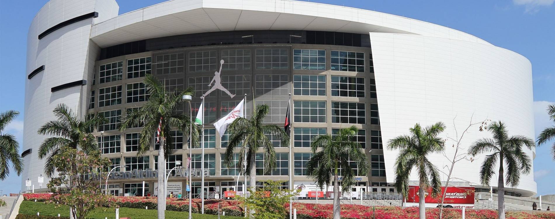 The Kaseya Center's main facade on Biscayne Boulevard