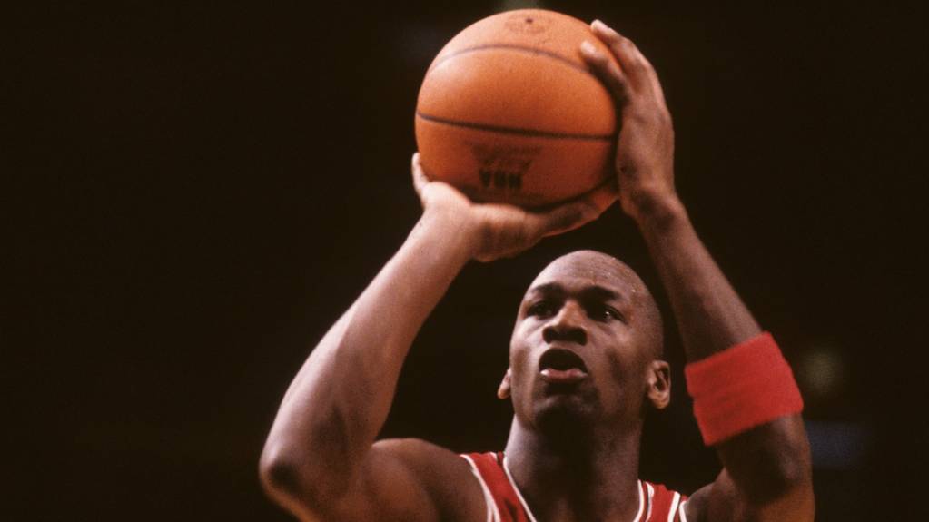 The legendary Michael Jordan playing for the Chicago Bulls