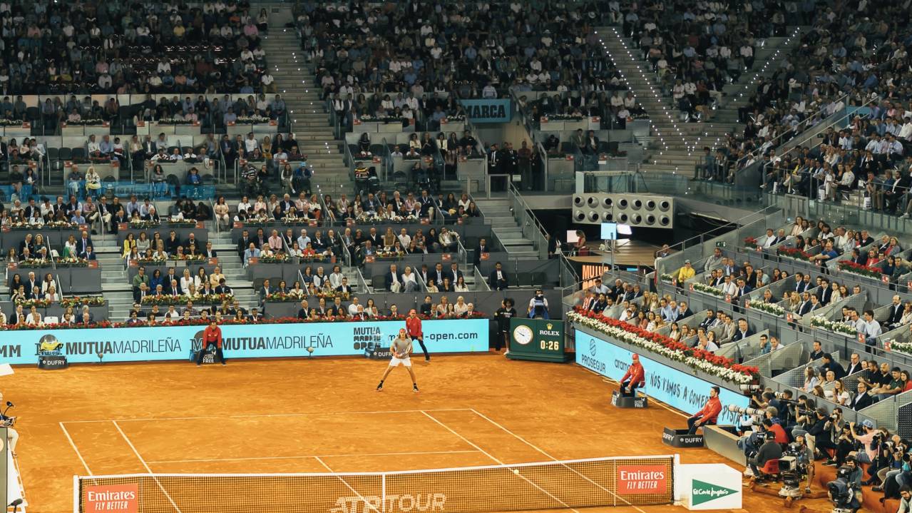 The lower tier of Manolo Santana Stadium