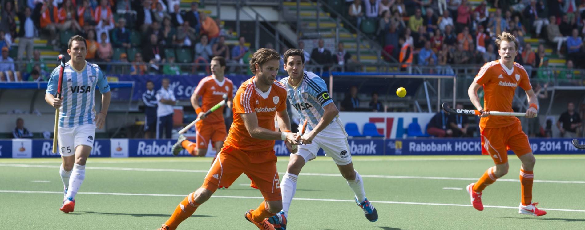 The Netherlands play Argentina at the Men's Hockey World Cup