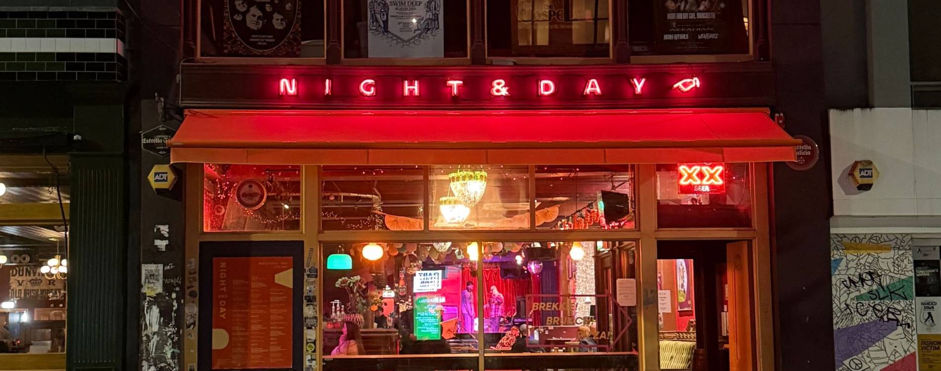The Night and Day Cafe in the Northern Quarter area of Manchester