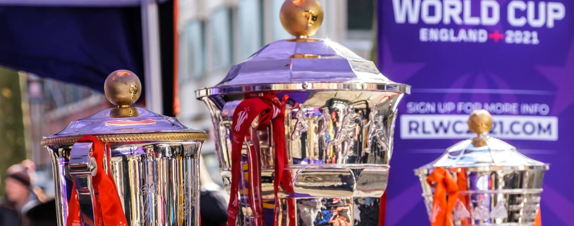 The Rugby League World Cup 2021 trophies