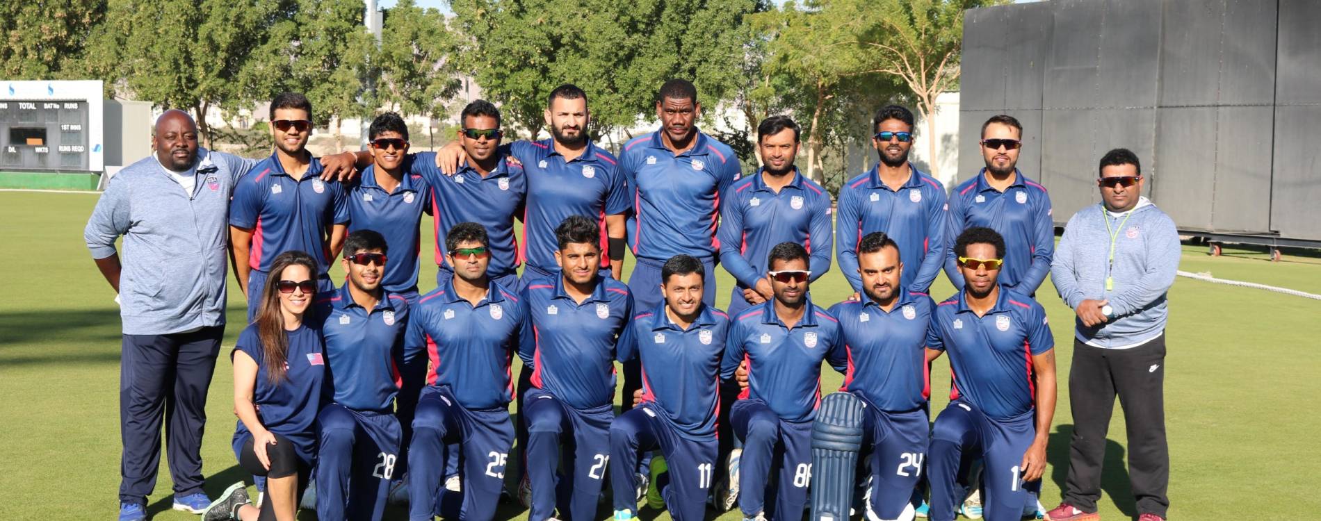 The USA cricket team pose for a photo