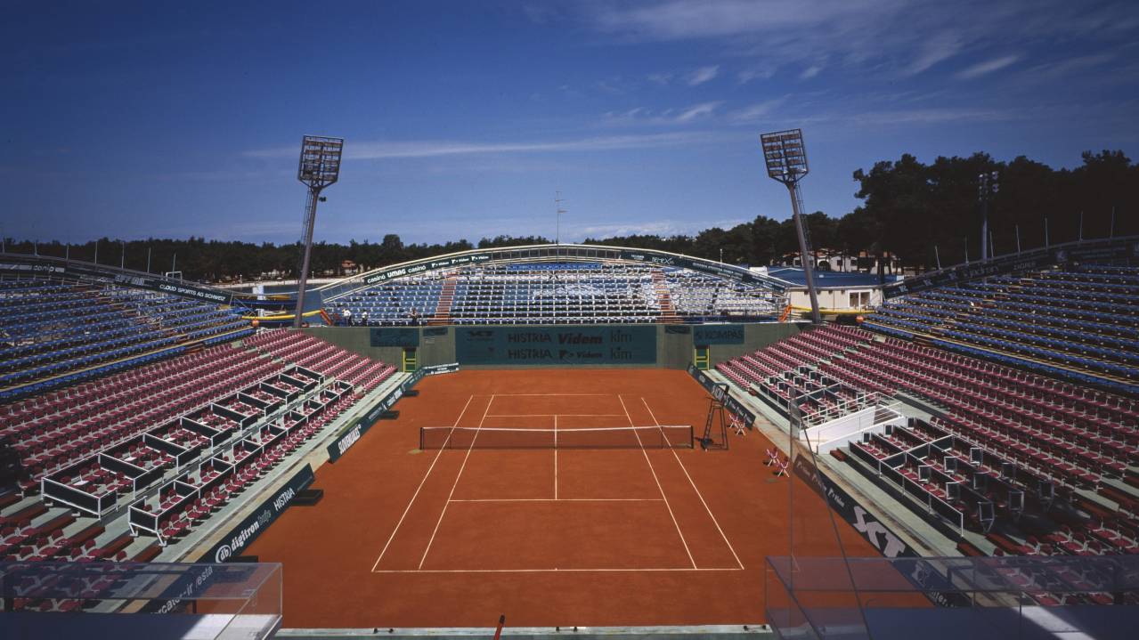 The view from the south stand, at Stadion Goran Ivanišević